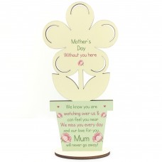 Mothers Day Memorial Gift For Mum Wooden Flower In Memory