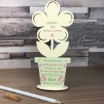 Mothers Day Memorial Gift For Mum Wooden Flower In Memory