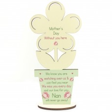 Mothers Day Memorial Gift For Nan Wooden Flower In Memory