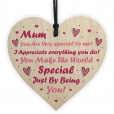 Novelty Mum Gift Wooden Heart Sign Gift For Mothers Day Birthday