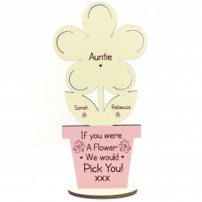 PERSONALISED Gift For Auntie Thank You Birthday Gift Wood Flower