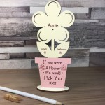 PERSONALISED Gift For Auntie Thank You Birthday Gift Wood Flower