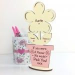 PERSONALISED Gift For Auntie Thank You Birthday Gift Wood Flower