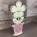 PERSONALISED Gift For Auntie Thank You Birthday Gift Wood Flower