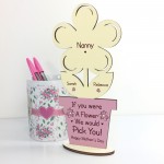 PERSONALISED Mothers Day Gift For Nanny Wood Flower Gift