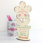 Personalised Mothers Day Gift for Mum Wooden Flower Plaque Gift