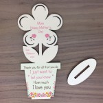 Personalised Mothers Day Gift for Mum Wooden Flower Plaque Gift