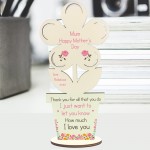 Personalised Mothers Day Gift for Mum Wooden Flower Plaque Gift
