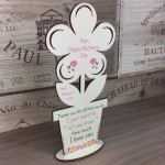 Personalised Mothers Day Gift for Nan Wooden Flower Plaque Gift
