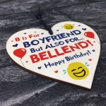 Funny Birthday Gift For Boyfriend Wood Heart Rude Birthday Gift 