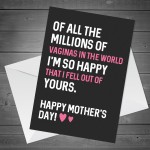 Funny Rude Mothers Day Card Joke Card For Mum From Daughter