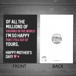 Funny Rude Mothers Day Card Joke Card For Mum From Daughter