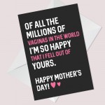 Funny Rude Mothers Day Card Joke Card For Mum From Daughter