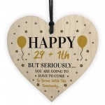 30th Birthday Funny Gift For Men Women Him Her Wooden Heart