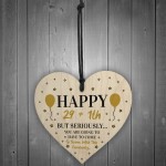 30th Birthday Funny Gift For Men Women Him Her Wooden Heart