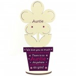 Auntie Poem Gift For Birthday Personalised Wooden Flower Sister