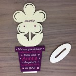 Auntie Poem Gift For Birthday Personalised Wooden Flower Sister