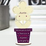 Auntie Poem Gift For Birthday Personalised Wooden Flower Sister