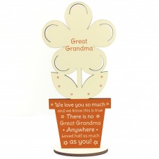 Novelty Gift For Great Grandma Personalised Wood Flower Birthday