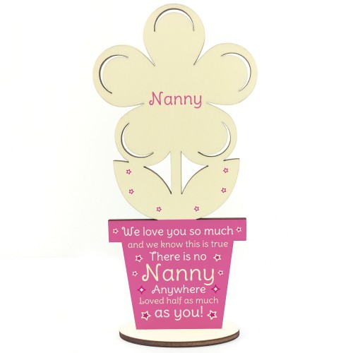 Novelty Gift For Nanny Personalised Wooden Flower Birthday Gift