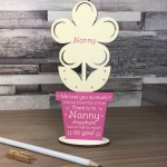 Novelty Gift For Nanny Personalised Wooden Flower Birthday Gift