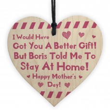 Funny Lockdown Mothers Day Gift For Mum Wood Heart Gifts