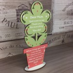 Mothers Day Poem Gift For Mum Wooden Flower Thank You Gift