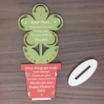 Mothers Day Poem Gift For Mum Wooden Flower Thank You Gift
