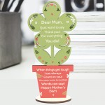 Mothers Day Poem Gift For Mum Wooden Flower Thank You Gift