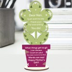 Mothers Day Poem Gift For Nan Wooden Flower Thank You Gift