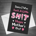 FUNNY Mothers Day Card For Mum From Daughter Son Rude Card 