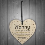 Nanny Gifts For Mothers Day Birthday Novelty Wooden Heart Gift