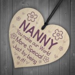 Mothers Day Gift For Nanny Wooden Heart Sign Nanny Birthday Gift