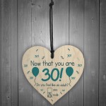 Funny 30th Birthday Gifts For Him Her Novelty Wood Heart Gift