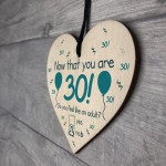 Funny 30th Birthday Gifts For Him Her Novelty Wood Heart Gift