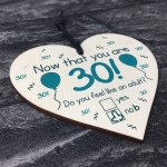Funny 30th Birthday Gifts For Him Her Novelty Wood Heart Gift