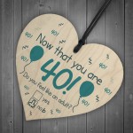 Funny 40th Birthday Gifts For Him Her Novelty Wood Heart Gift