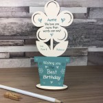 Novelty Birthday Gift For Auntie Wood Flower PERSONALISED