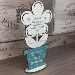 Novelty Birthday Gift For Auntie Wood Flower PERSONALISED