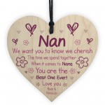 Wooden Heart Gift For Nan Novelty Mothers Day Birthday Gift
