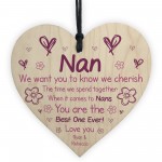 Wooden Heart Gift For Nan Novelty Mothers Day Birthday Gift