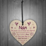 Wooden Heart Gift For Nan Novelty Mothers Day Birthday Gift