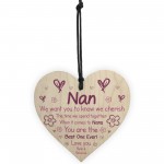 Wooden Heart Gift For Nan Novelty Mothers Day Birthday Gift