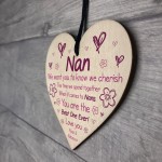Wooden Heart Gift For Nan Novelty Mothers Day Birthday Gift