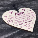 Wooden Heart Gift For Nan Novelty Mothers Day Birthday Gift