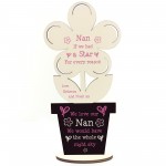 Personalised Nan Gift For Birthday Mothers Day Wooden Flower