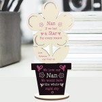 Personalised Nan Gift For Birthday Mothers Day Wooden Flower