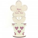 Personalised Birthday Mothers Day Gift For Mum Wood Flower Gift