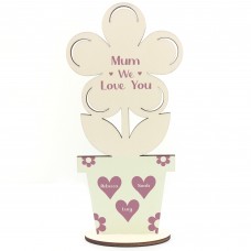 Personalised Birthday Mothers Day Gift For Mum Wood Flower Gift