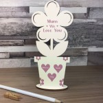 Personalised Birthday Mothers Day Gift For Mum Wood Flower Gift